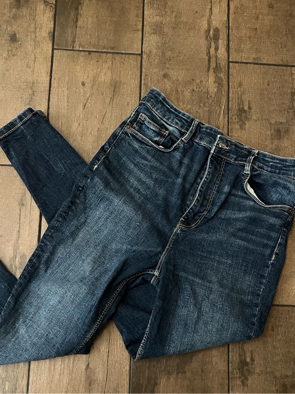 Zara Women's Dark Blue Skinny Jeans